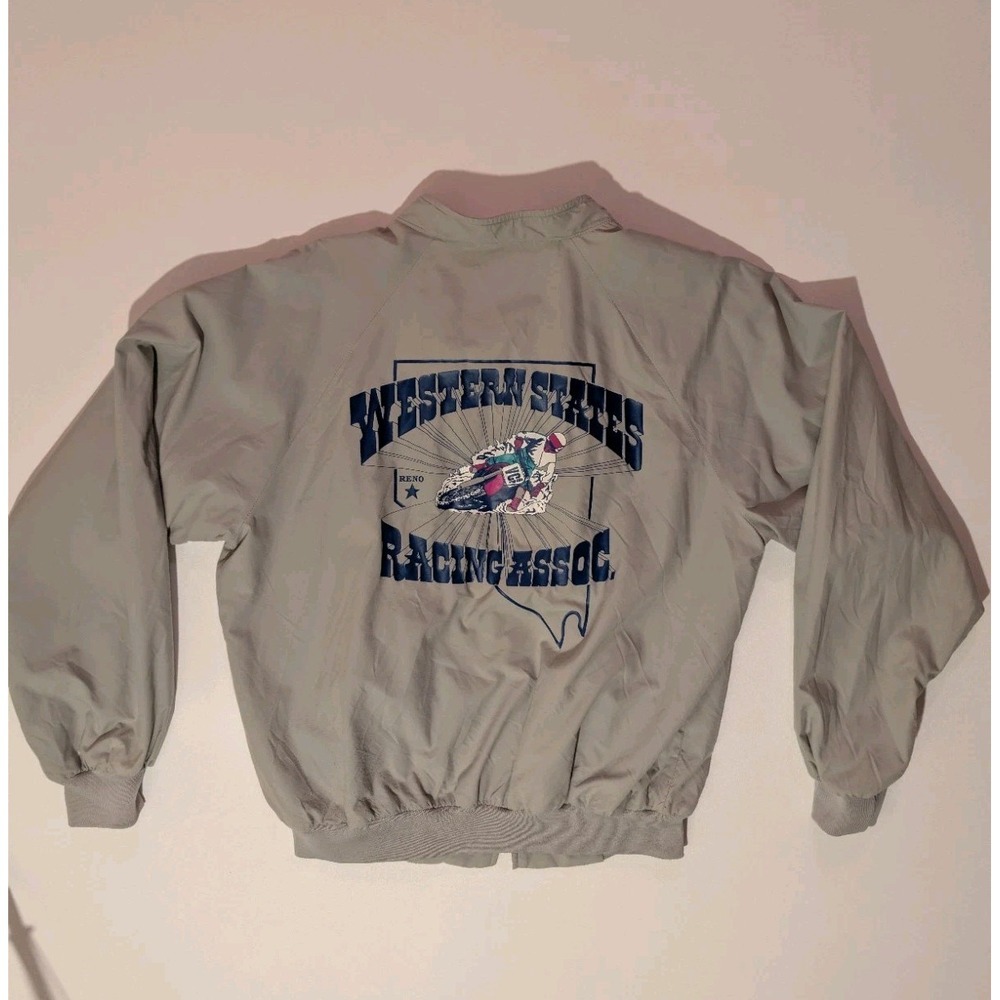Vintage HARTWELL Western States Racing Motorcycle Racing Snap Jacket Size L